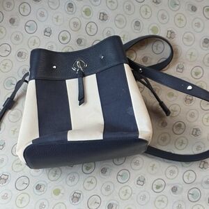Kate Spade Black and Cream Striped Bag